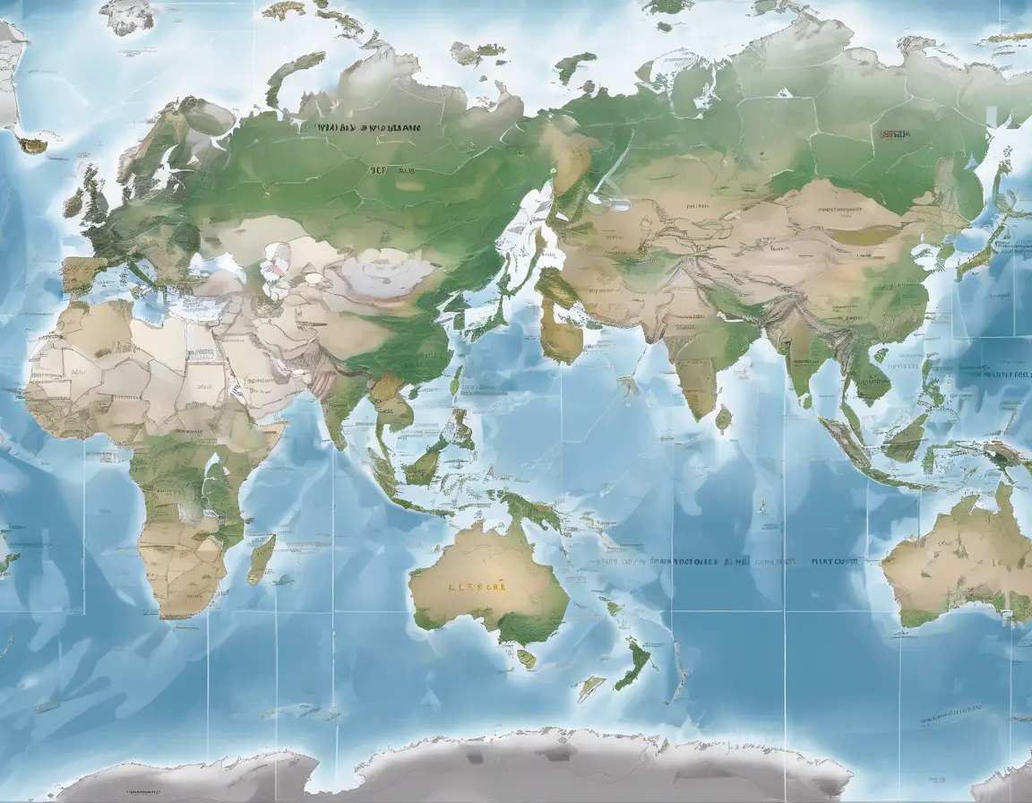 Mapa digital con iconos de IA atravesando fronteras políticas