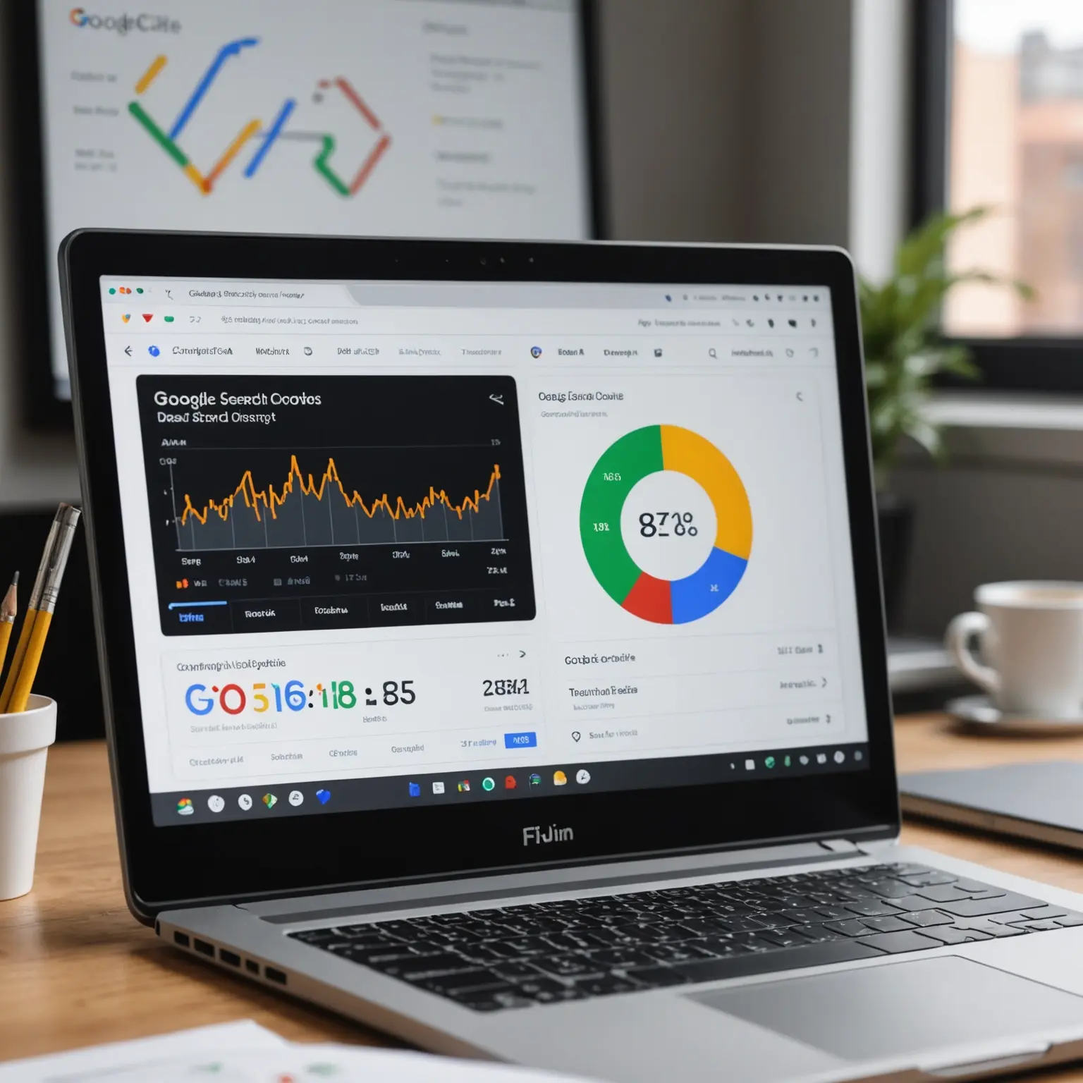 Pantalla de computadora mostrando el panel de Google Search Console