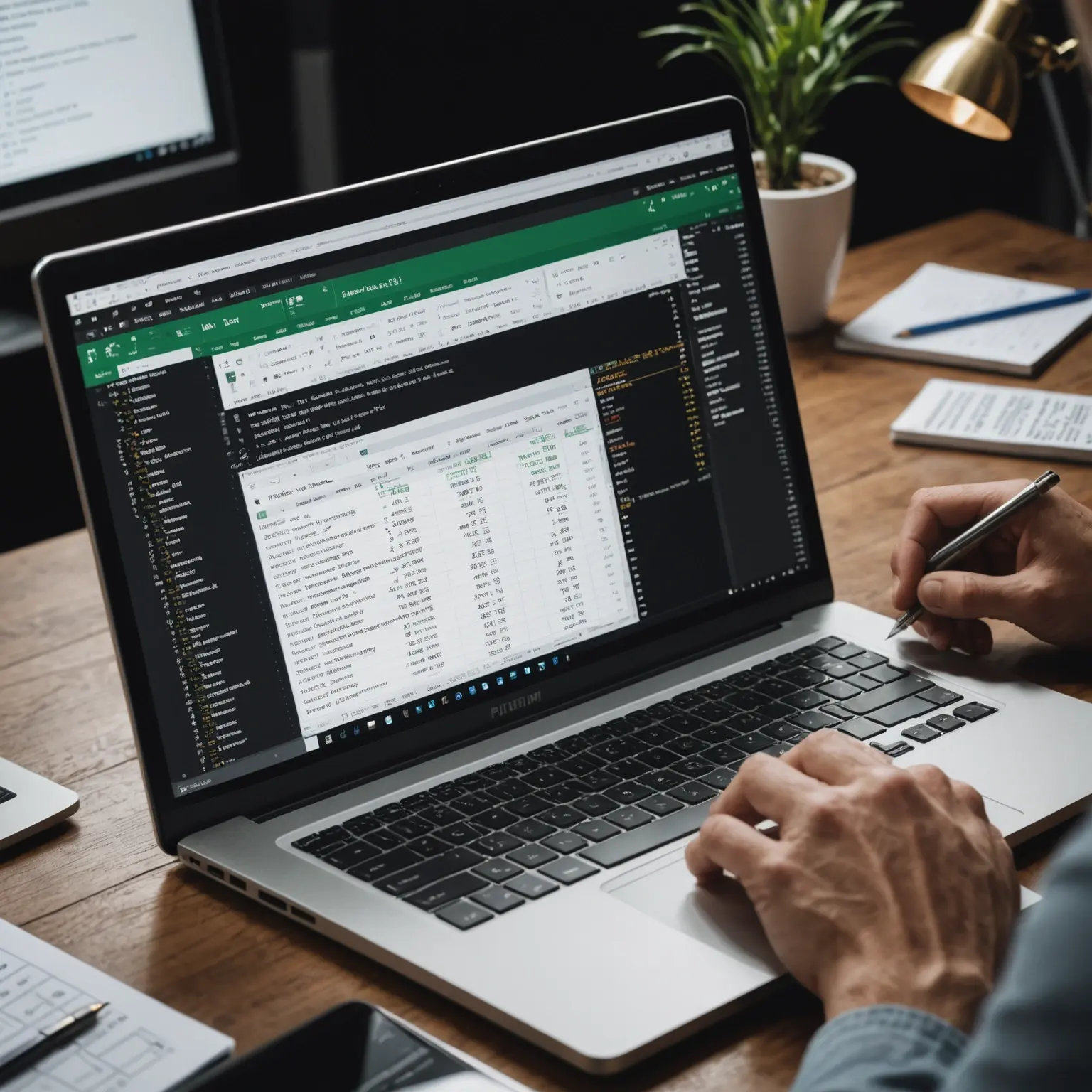 Persona trabajando en automatización de Excel con Python (y probablemente tomando su tercer café)