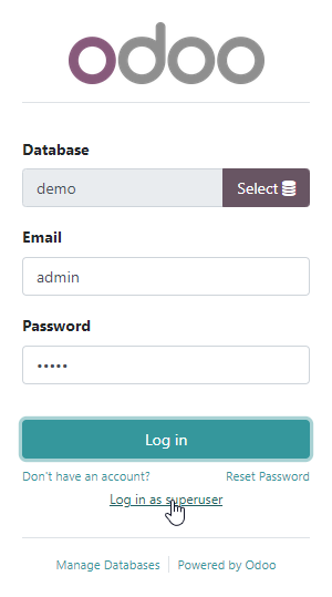 Odoo login desde dispositivos móviles